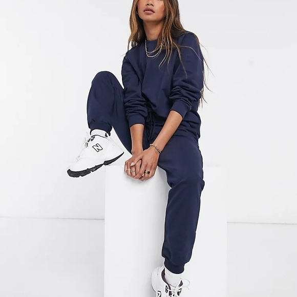 Tops - Navy Sweatshirt & Sweatpants Set
